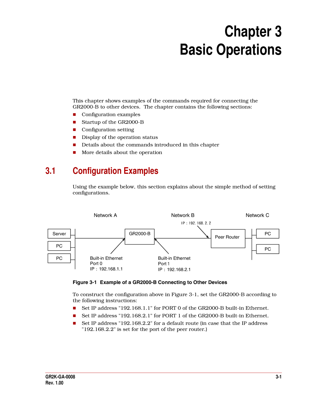 Hitachi GR2000-B Series quick start Chapter Basic Operations, Configuration Examples 