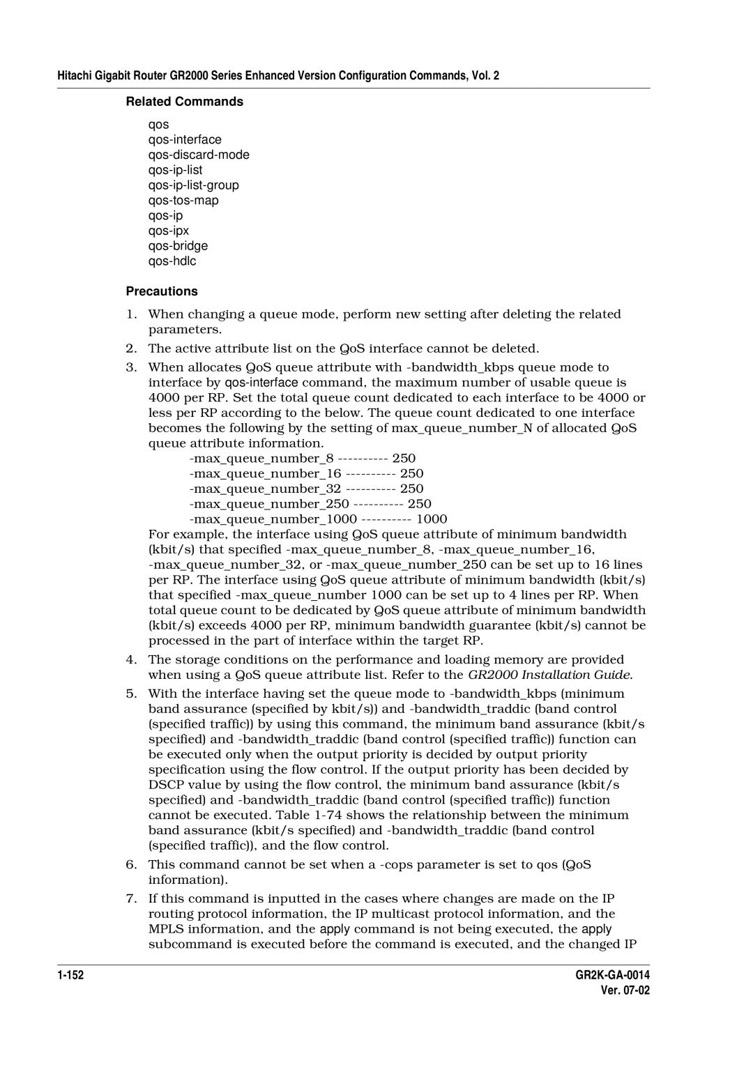 Hitachi GR2000 Series manual 152 