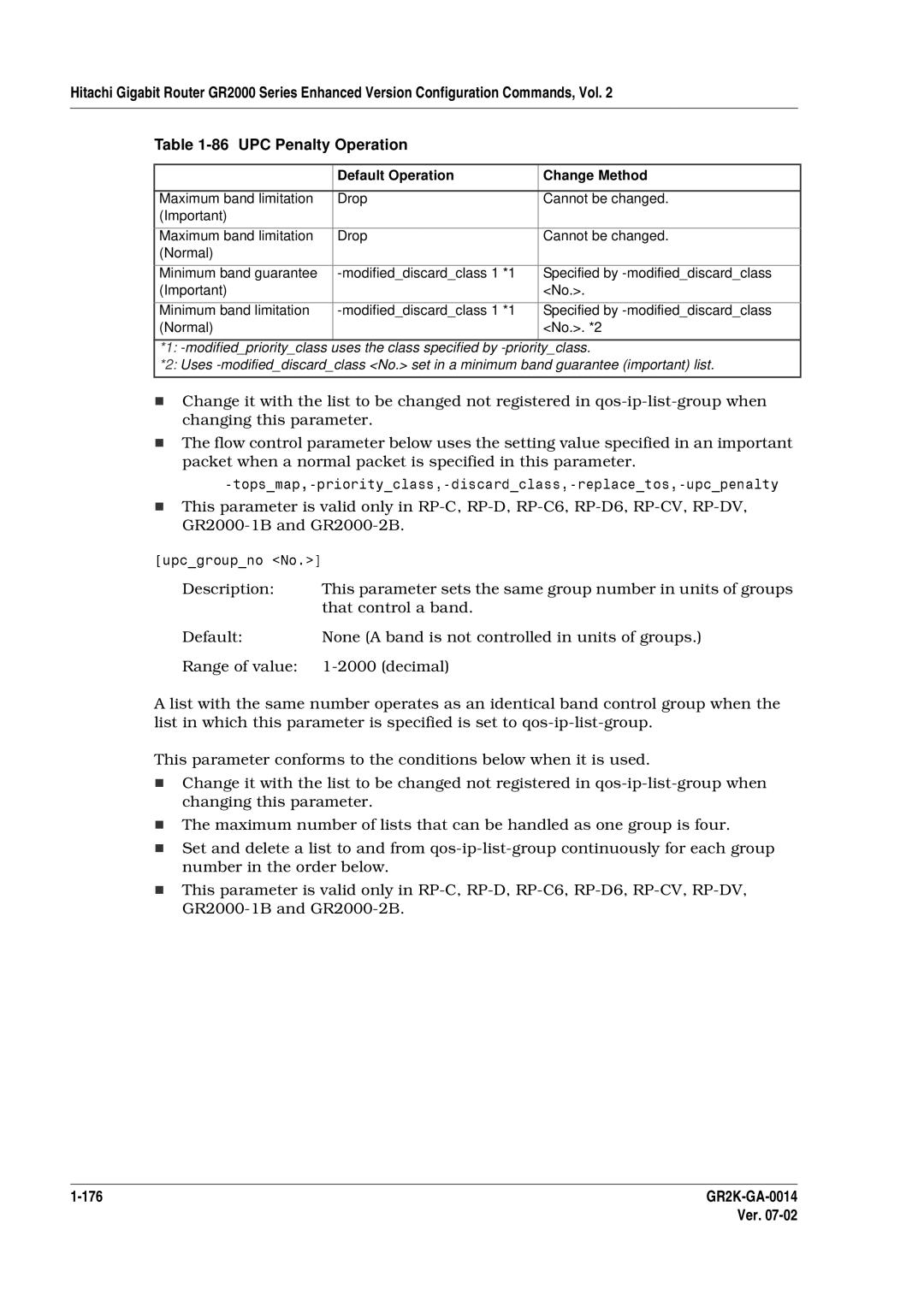 Hitachi GR2000 Series manual GR2000-1B and GR2000-2B, Default Operation Change Method 