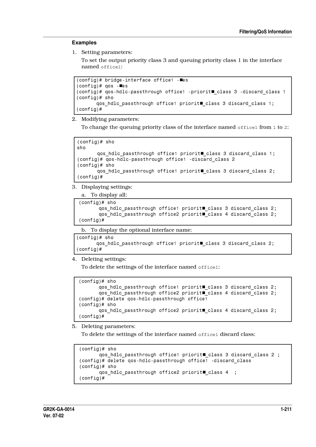 Hitachi GR2000 Series manual Displaying Etting To disp ay, Deleting etting To delete t Settings, Deleting param ter 