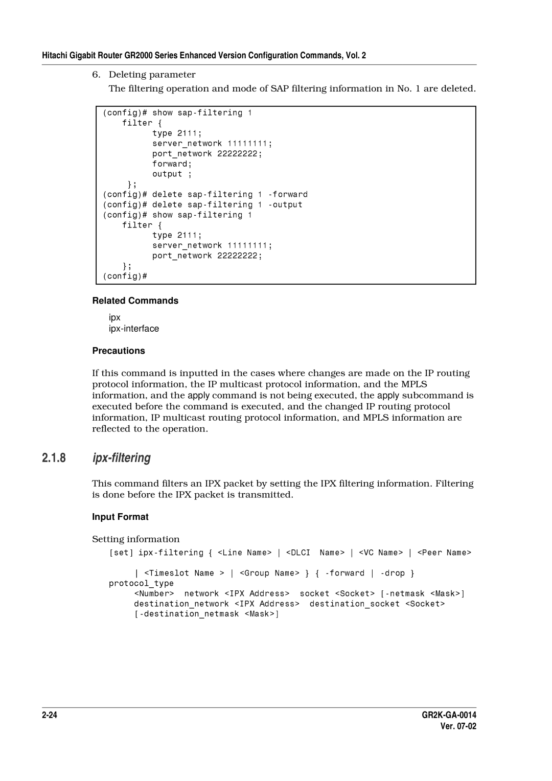 Hitachi GR2000 Series manual Prot col info, Information, IP multic st rou, Reflected to the p Ion 