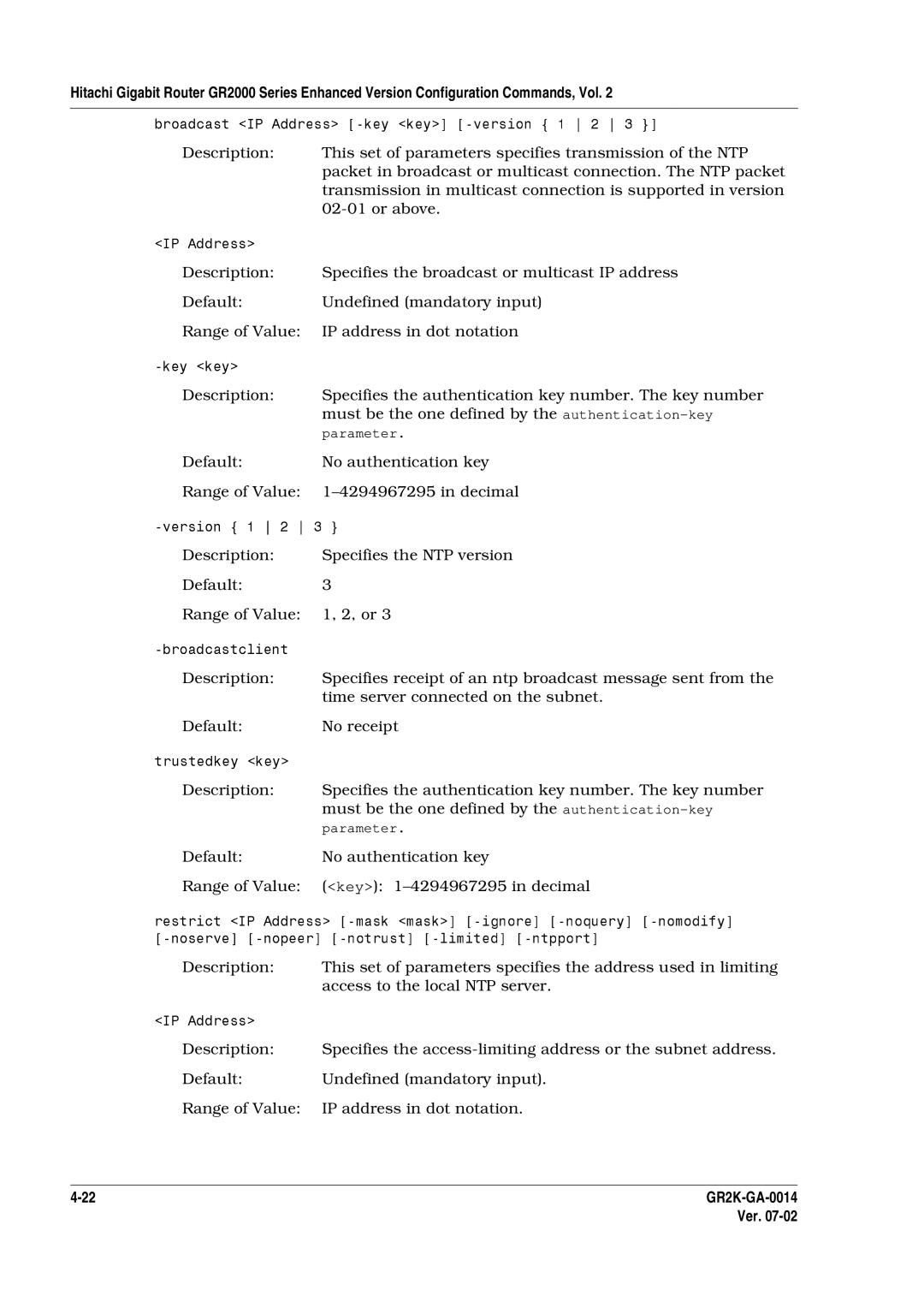 Hitachi GR2000 Series manual IPAddrss 