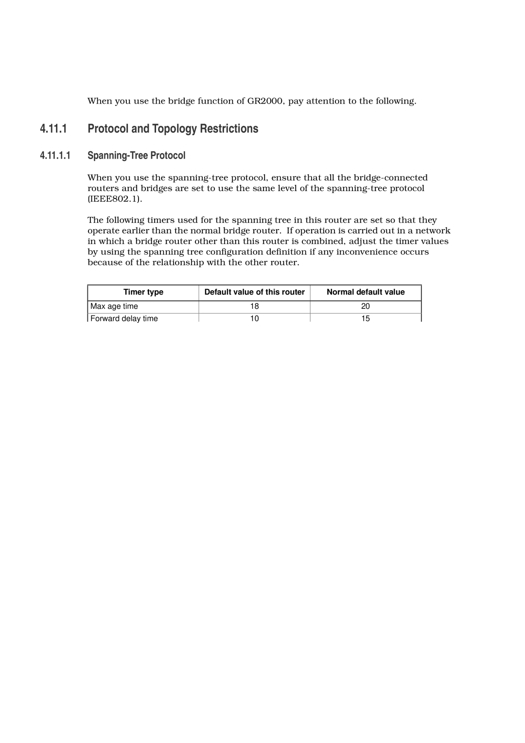 Hitachi GR2000 manual Protocol and Topology Restrictions, Spanning-Tree Protocol 