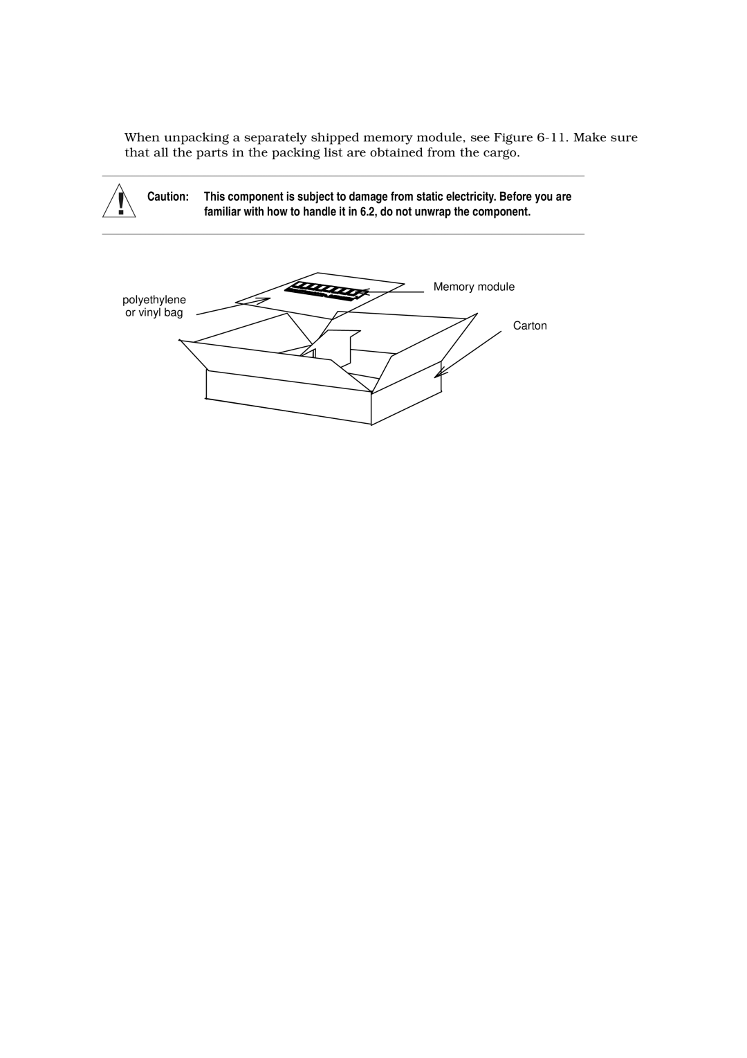 Hitachi GR2000 manual Memory module Polyethylene or vinyl bag Carton 