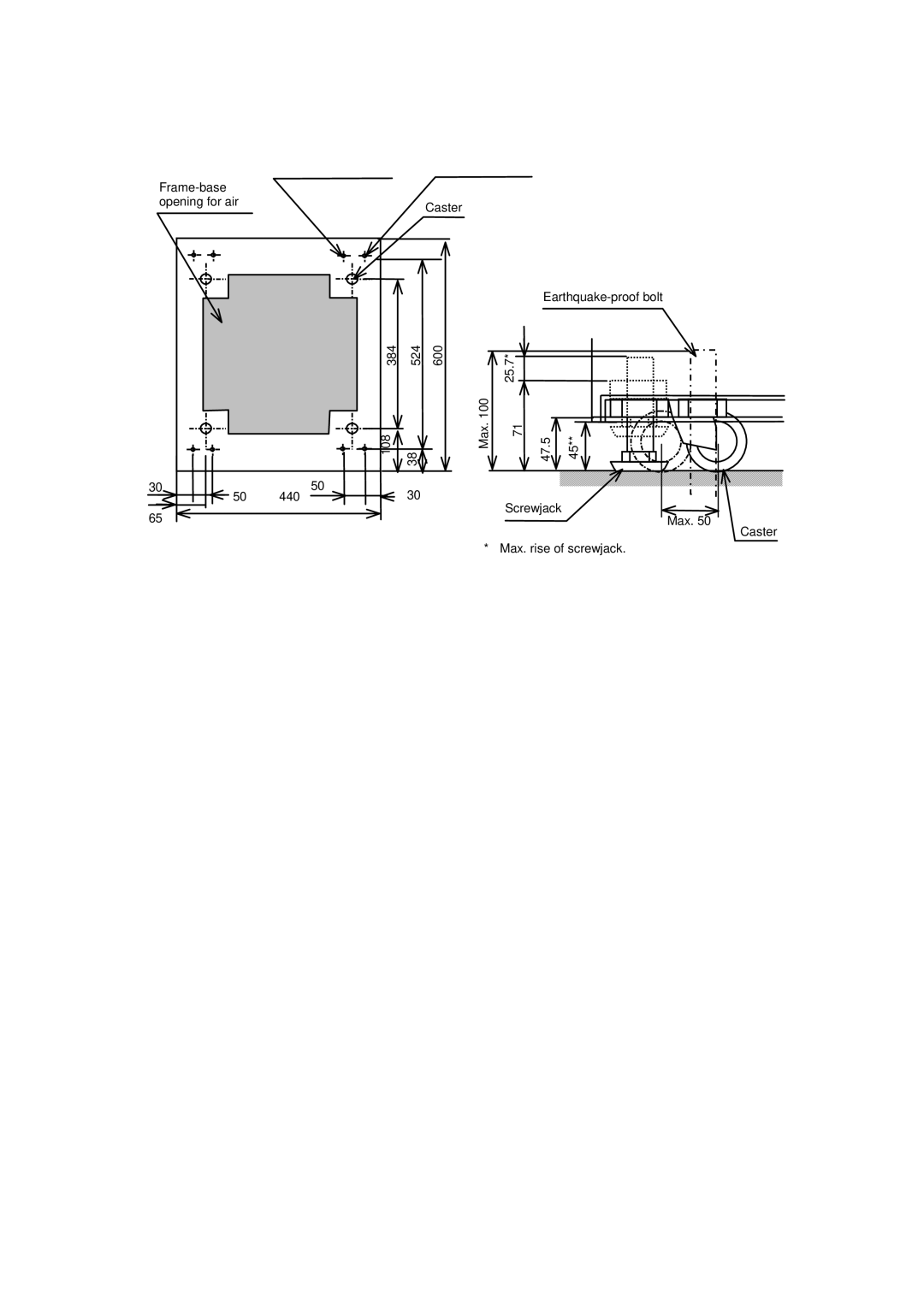 Hitachi GR2000 manual Screwjack 