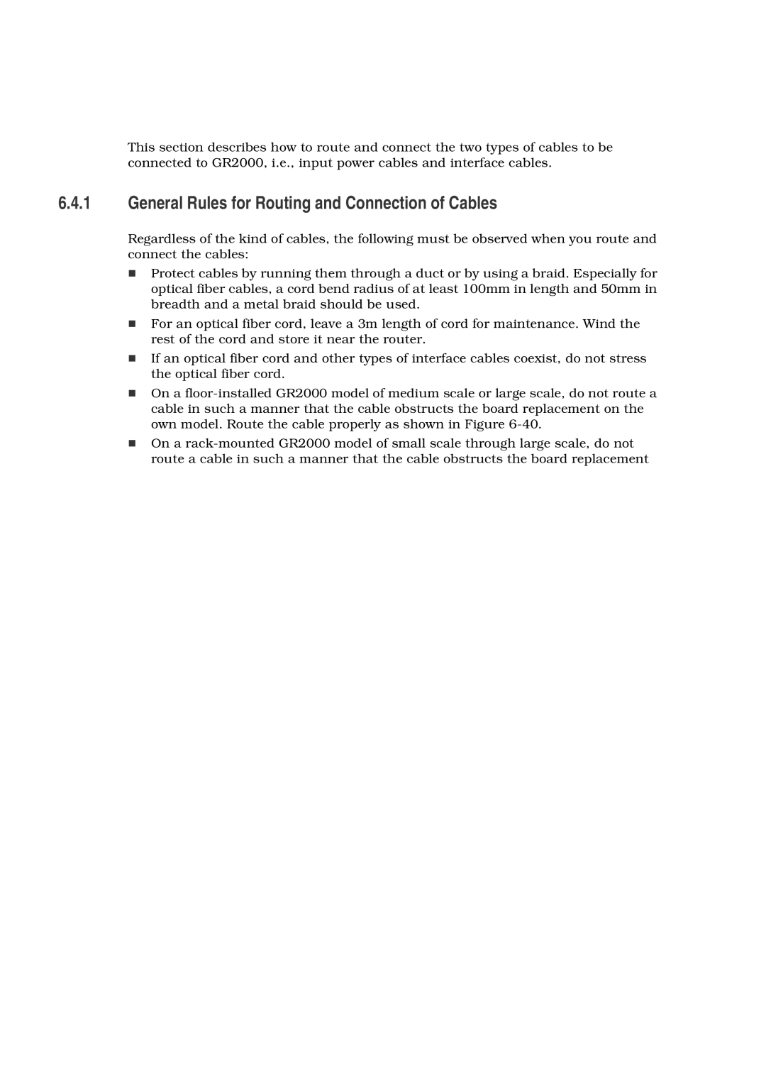 Hitachi GR2000 manual General Rules for Routing and Connection of Cables 