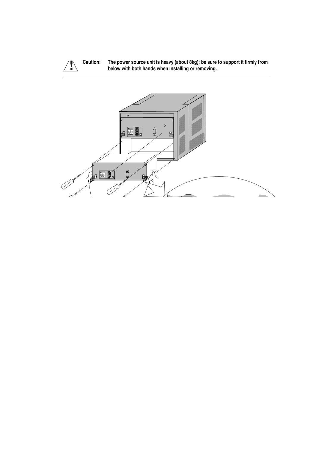 Hitachi GR2000 manual Below with both hands when installing or removing 