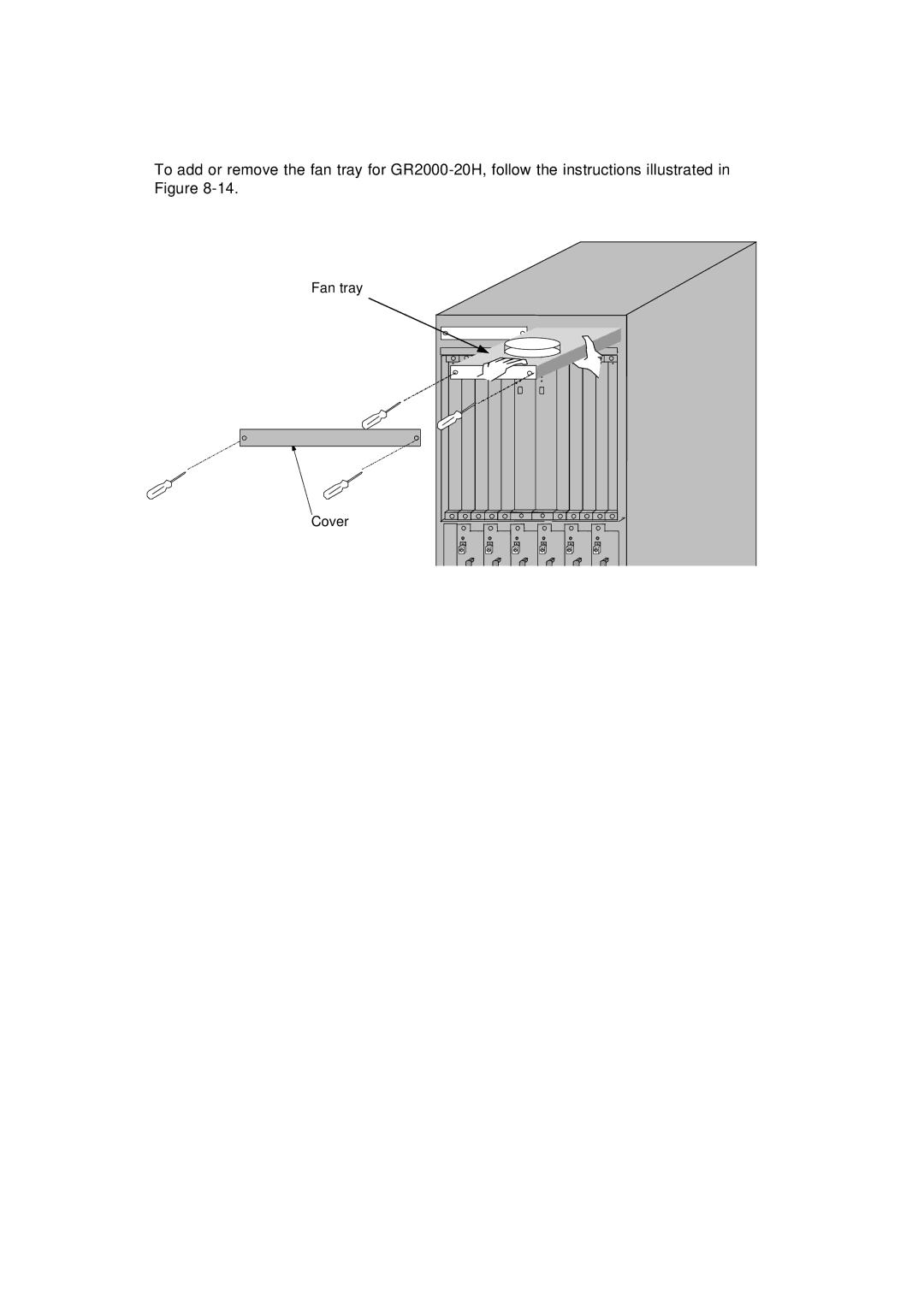 Hitachi GR2000 manual Fan tray Cover 