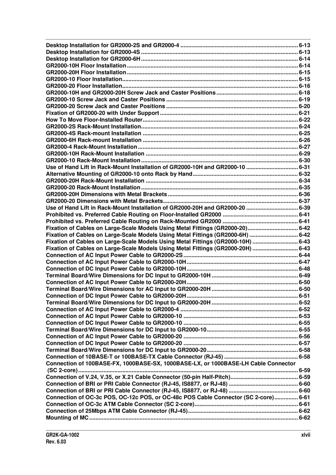 Hitachi GR2000 manual GR2K-GA-1002 Xlvii Rev 