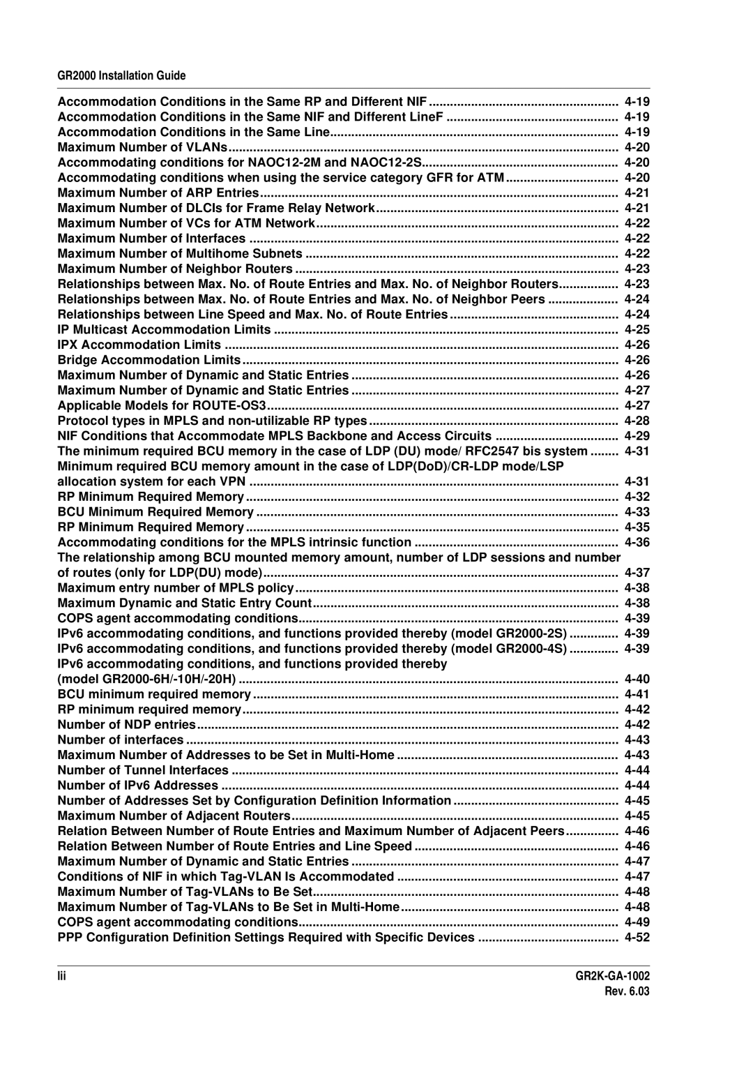 Hitachi GR2000 manual Lii 