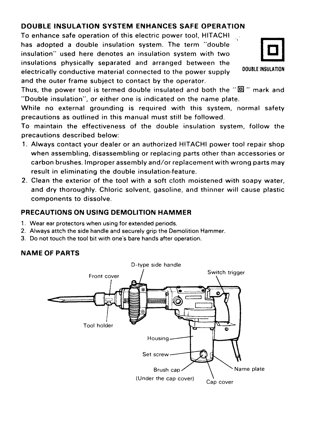 Hitachi H 55SC manual 