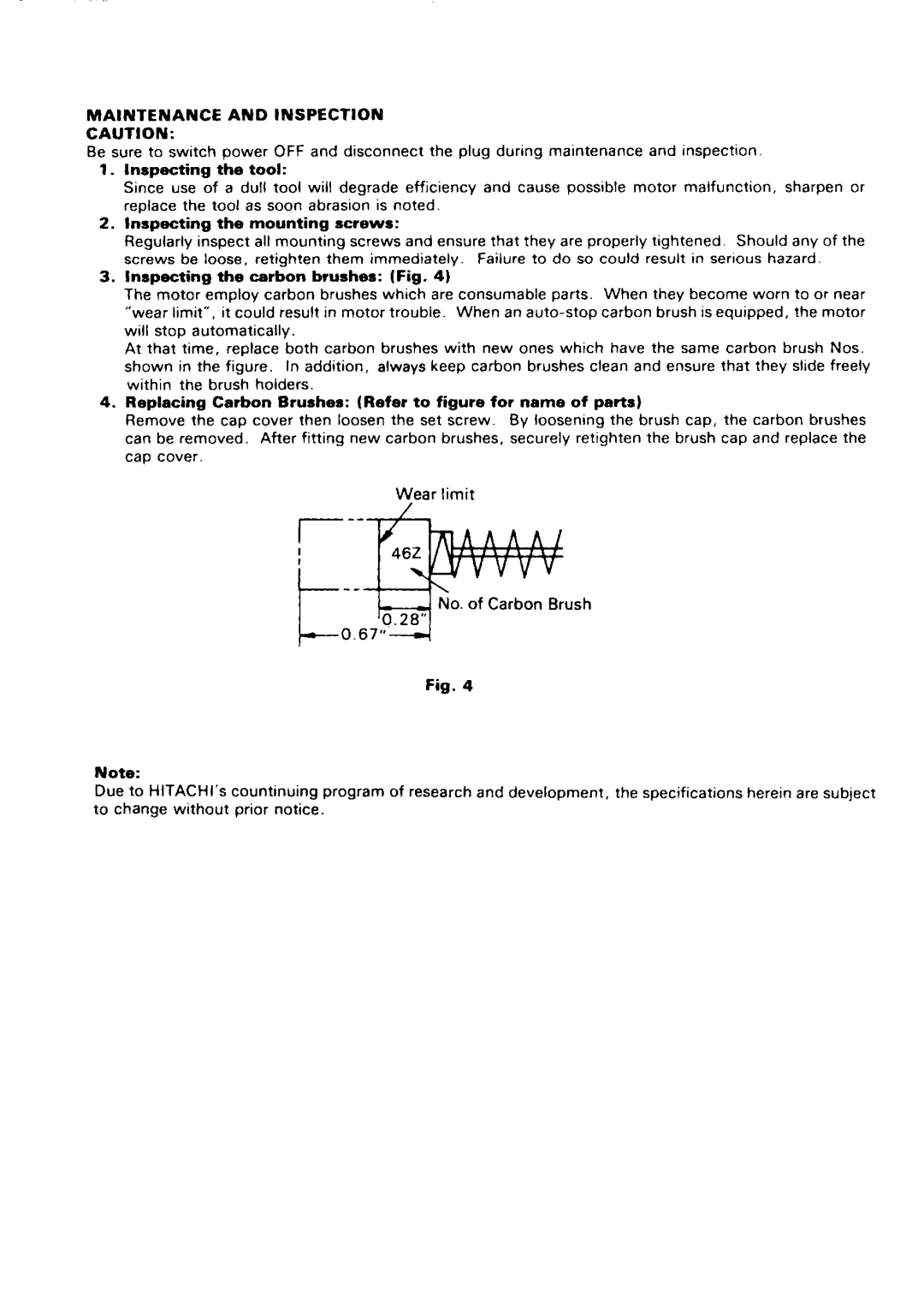 Hitachi H 55SC manual 