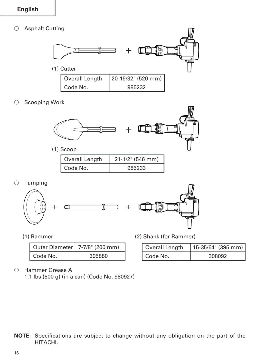 Hitachi H 90SE instruction manual Hitachi 