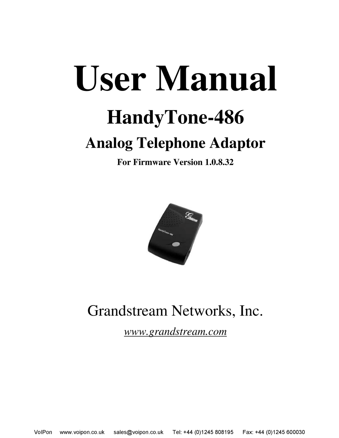 Hitachi HANDYTONE-486 user manual HandyTone-486, For Firmware Version 