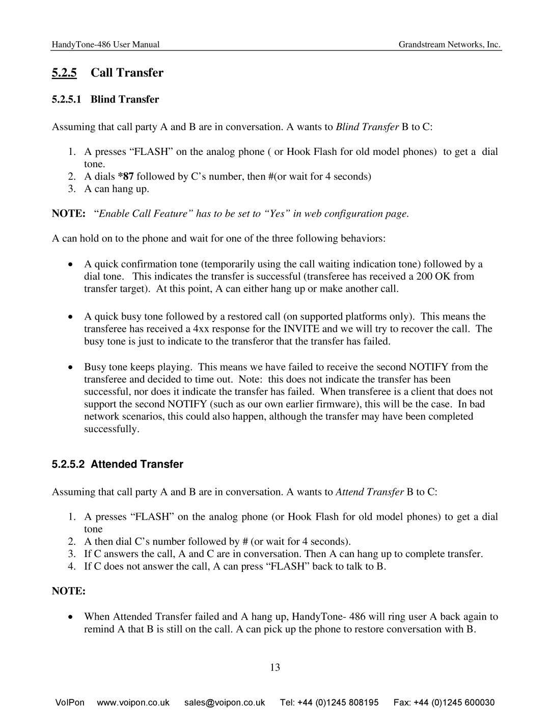 Hitachi HANDYTONE-486 user manual Call Transfer, Blind Transfer 