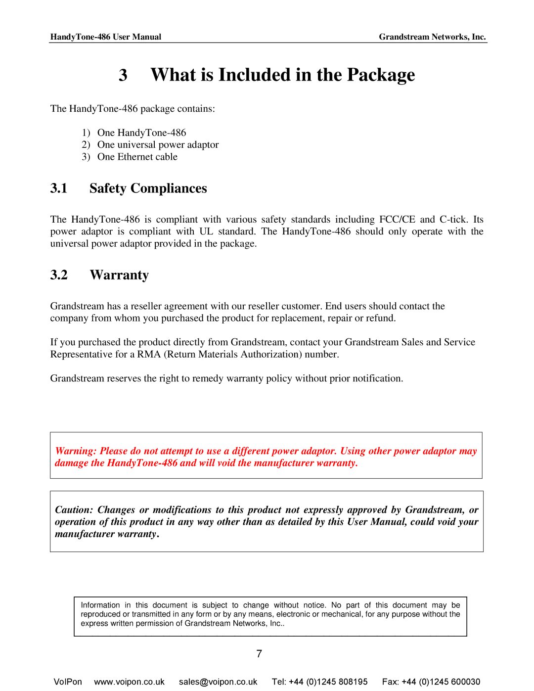 Hitachi HANDYTONE-486 user manual What is Included in the Package, Safety Compliances, Warranty 