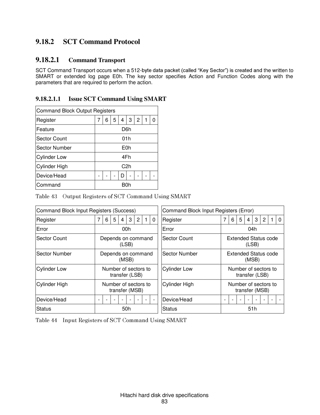 Hitachi HDP725050GLA360, HCS721050CLA382, A7K2000 SCT Command Protocol, Command Transport, Issue SCT Command Using Smart 