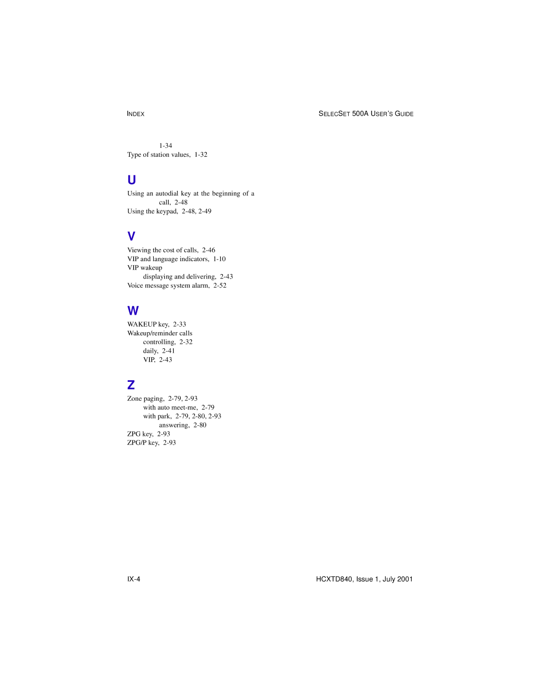 Hitachi HCX5000I manual IX-4 HCXTD840, Issue 1, July 