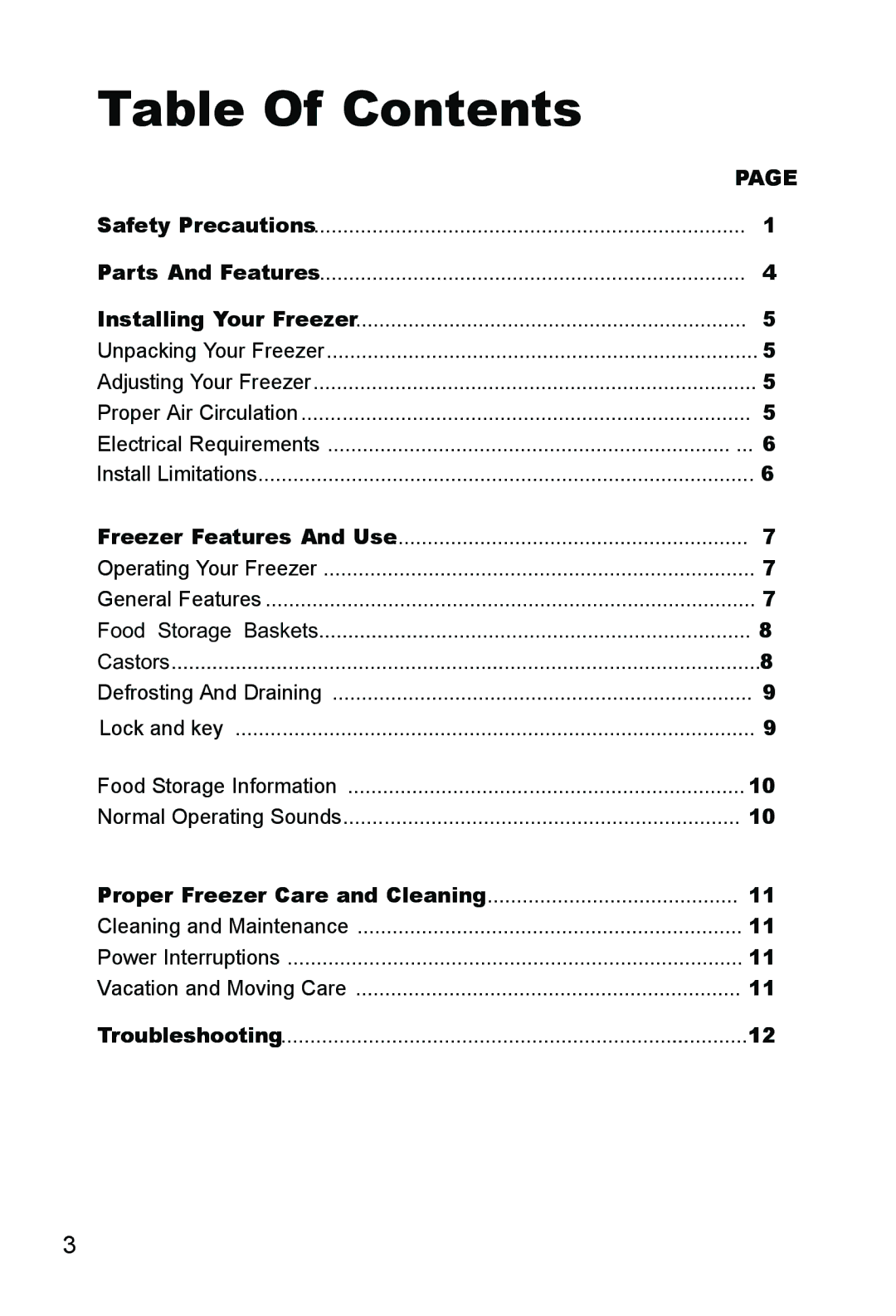 Hitachi HDF-385H manual Table Of Contents 