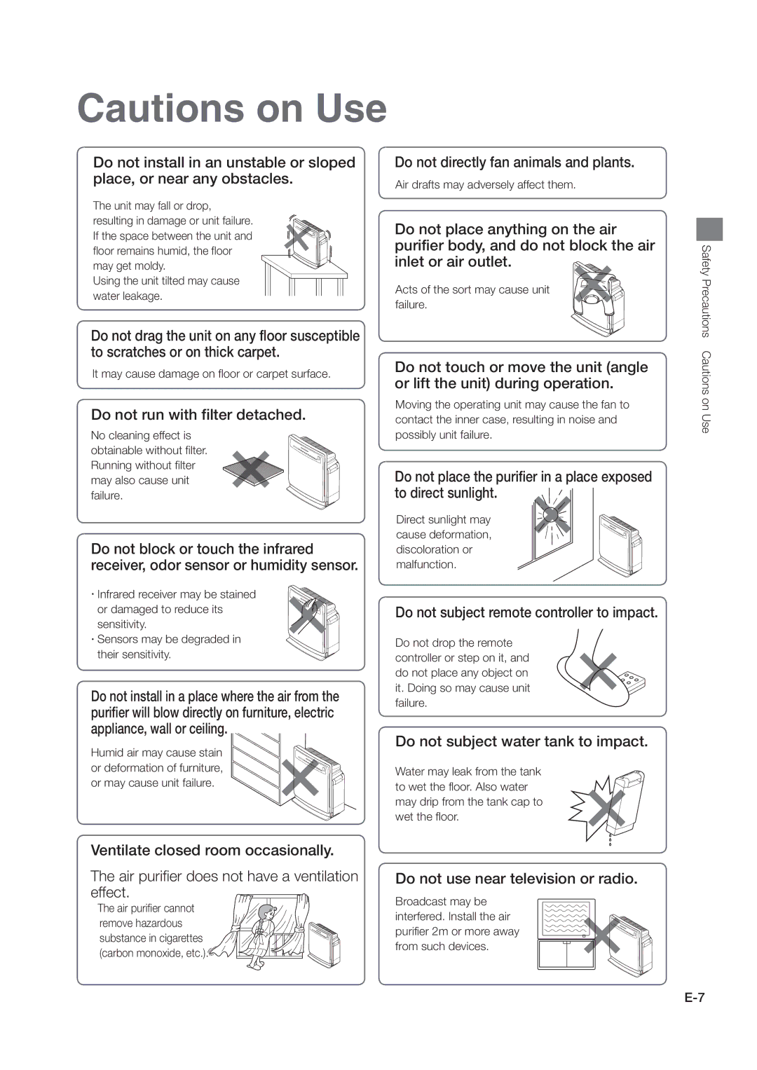 Hitachi hitachi air purifier with humidifying function instruction manual Do not run with filter detached 