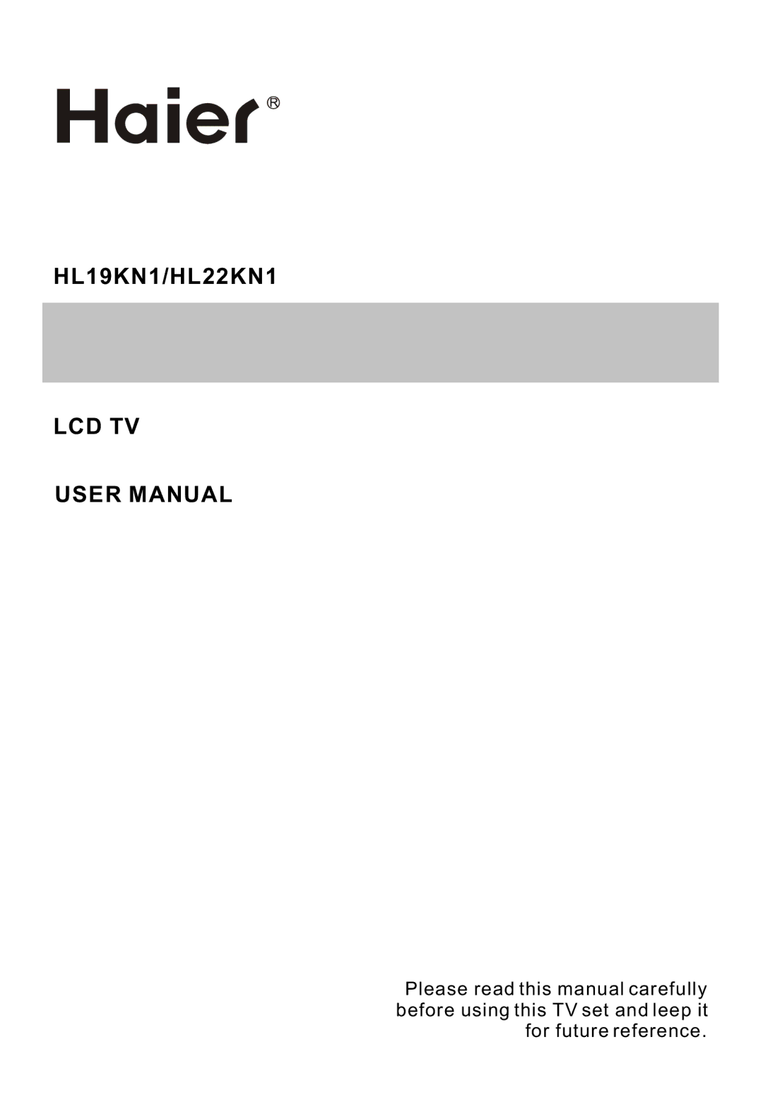 Hitachi user manual HL19KN1/HL22KN1 LCD TV 