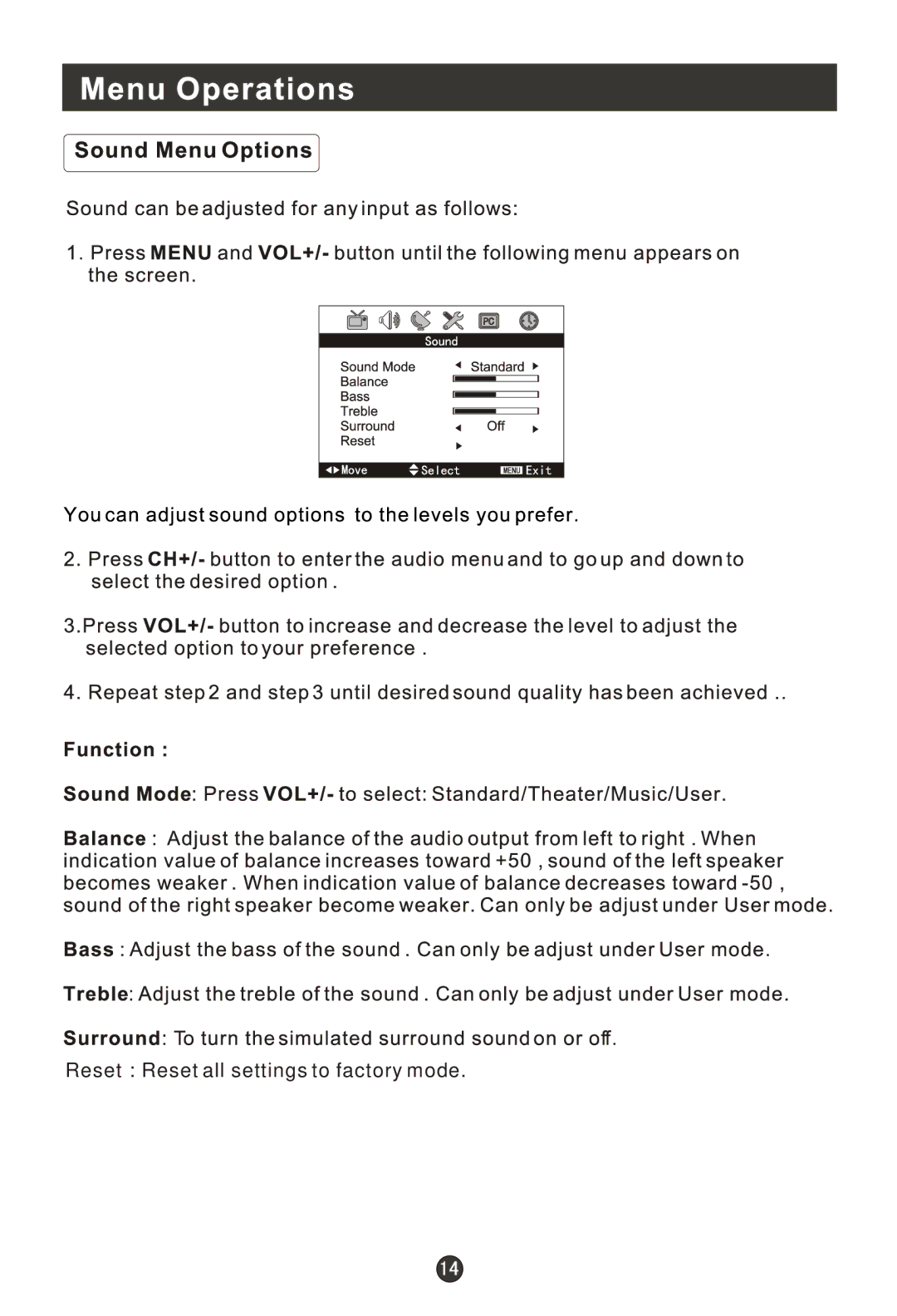 Hitachi HL19KN1 user manual Reset Reset all settings to factory mode 