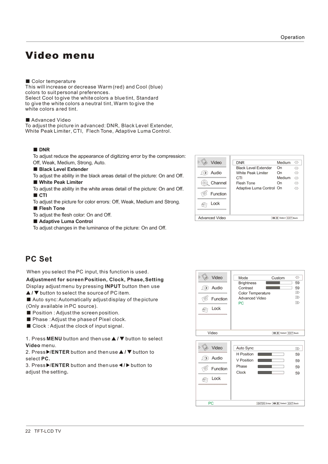 Hitachi HLC26R1 owner manual PC Set 