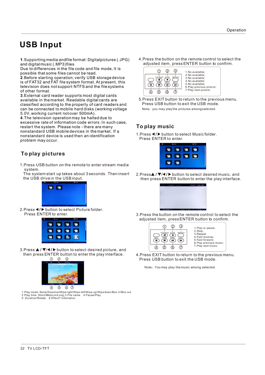 Hitachi HLC26R1 owner manual USB Input, To play pictures 