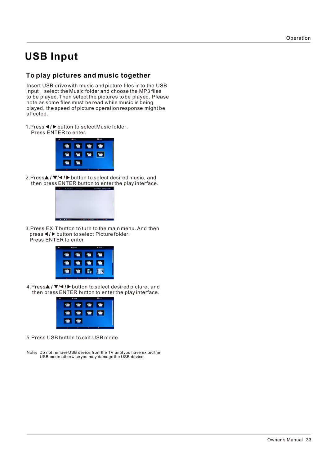 Hitachi HLC26R1 owner manual To play pictures and music together 