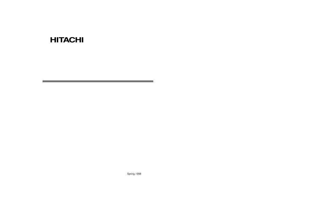 Hitachi HPW-200EC manual Spring,1998 