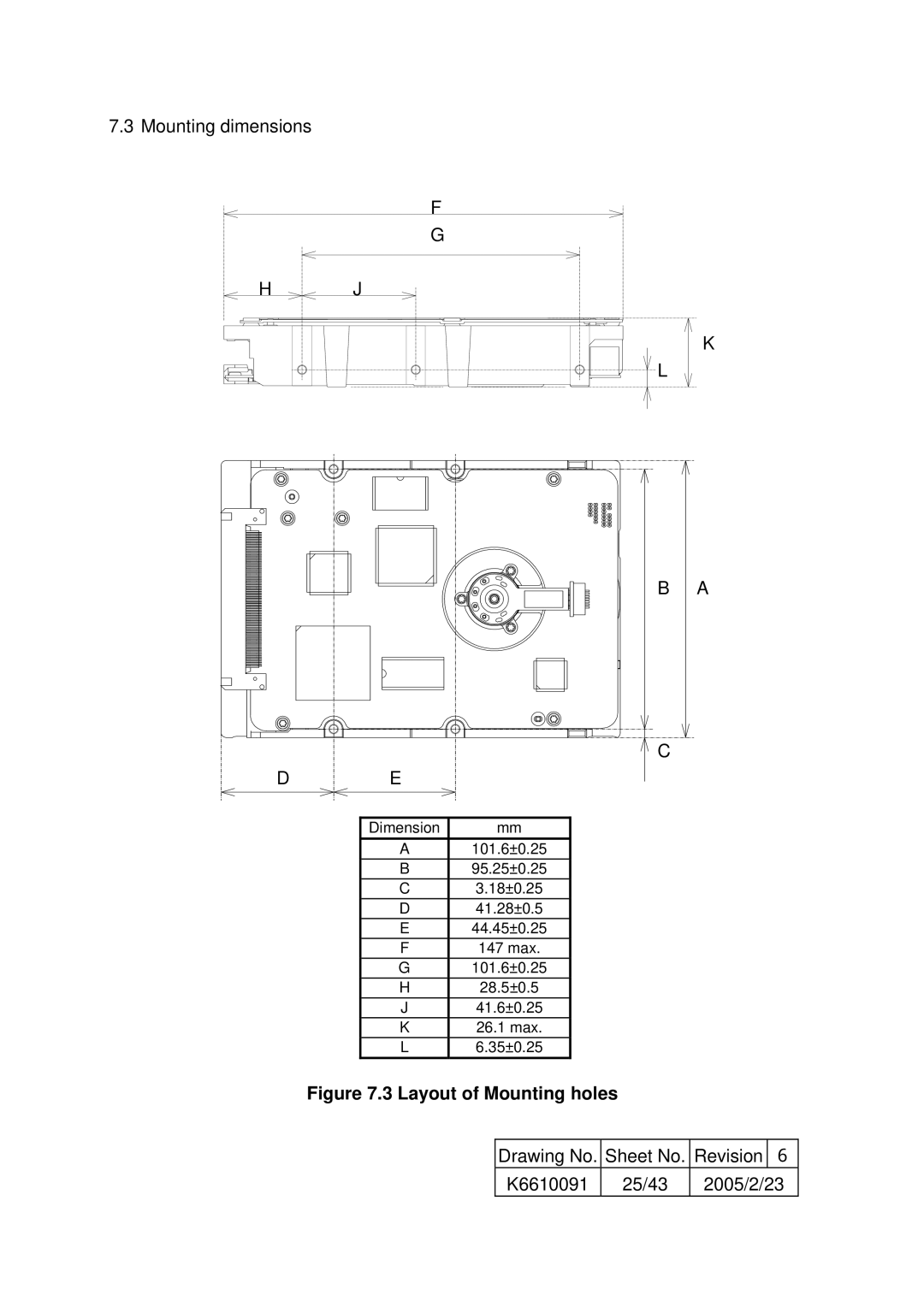 Hitachi HUS103030FL3800, HUS103036FL3600, HUS103073FL3800, HUS103036FL3800, HUS103073FL3600, HUS103014FL3600 25/43 2005/2/23 