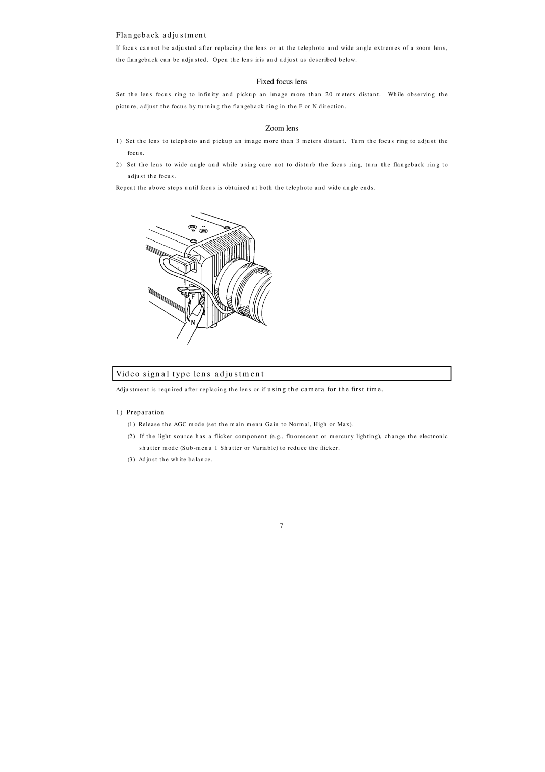 Hitachi HV-D25 operation manual Fixed focus lens, Zoom lens 