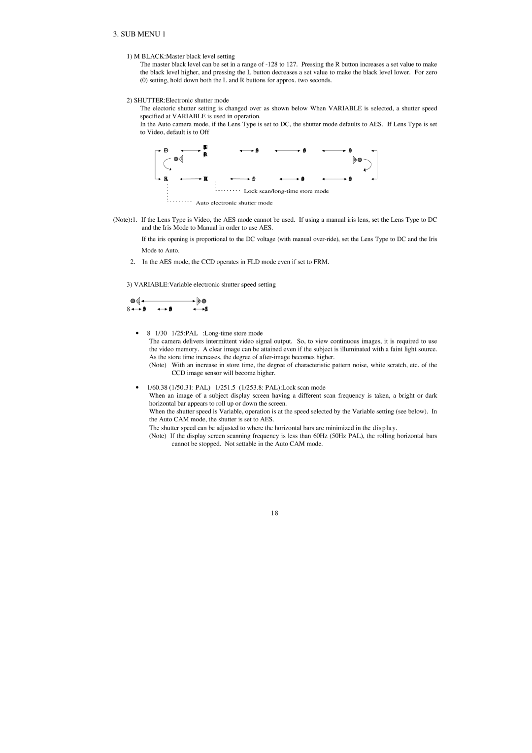 Hitachi HV-D25 operation manual SUB Menu, BLACKMaster black level setting 