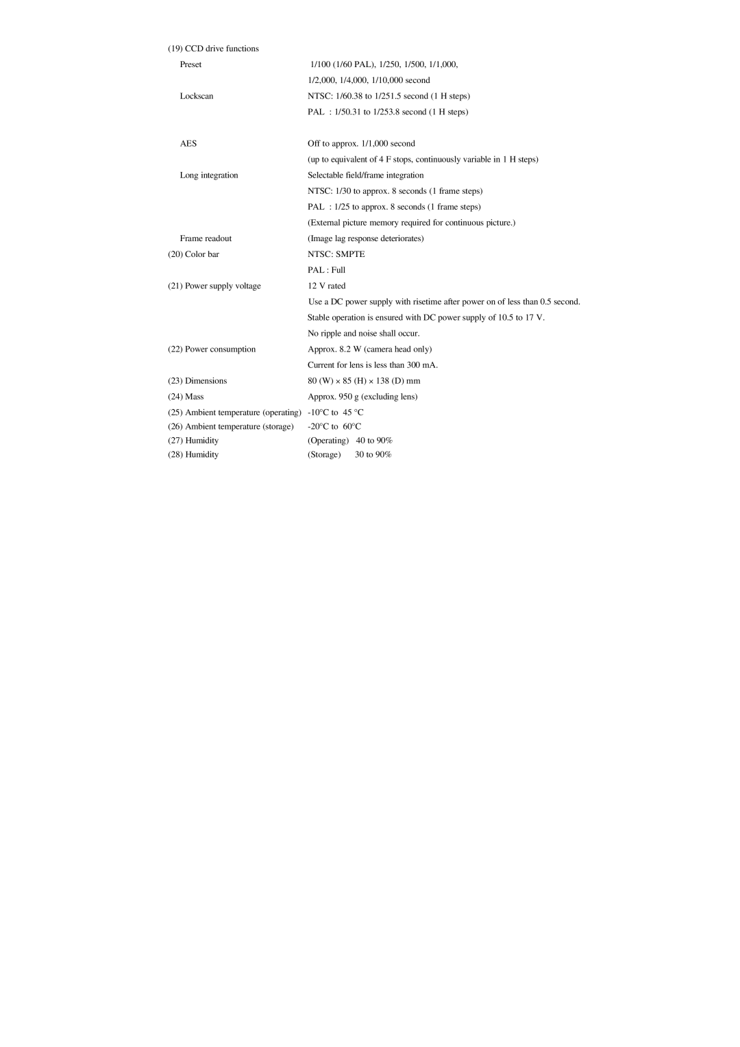 Hitachi HV-D25 operation manual Aes, Ntsc Smpte 