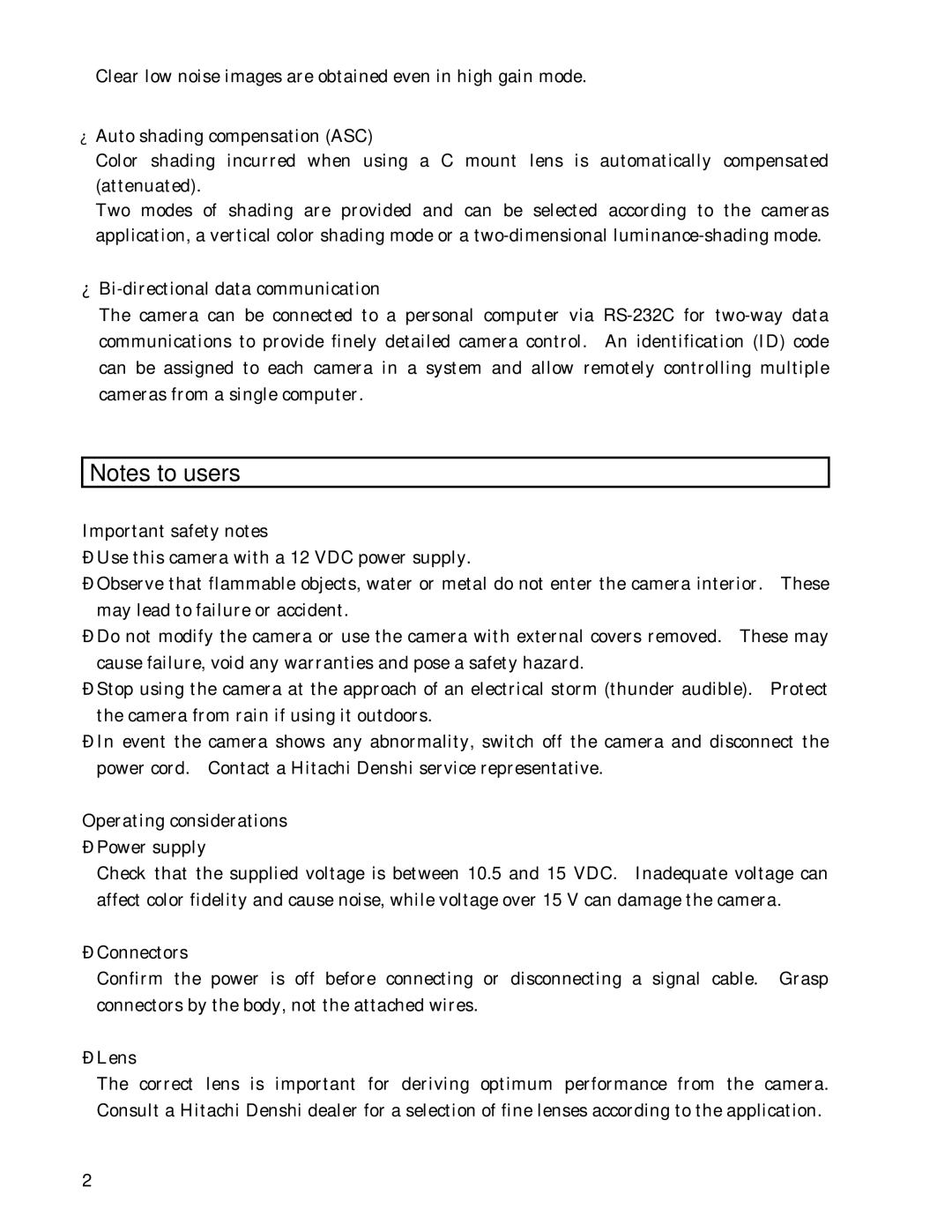 Hitachi HV-D30 operation manual 