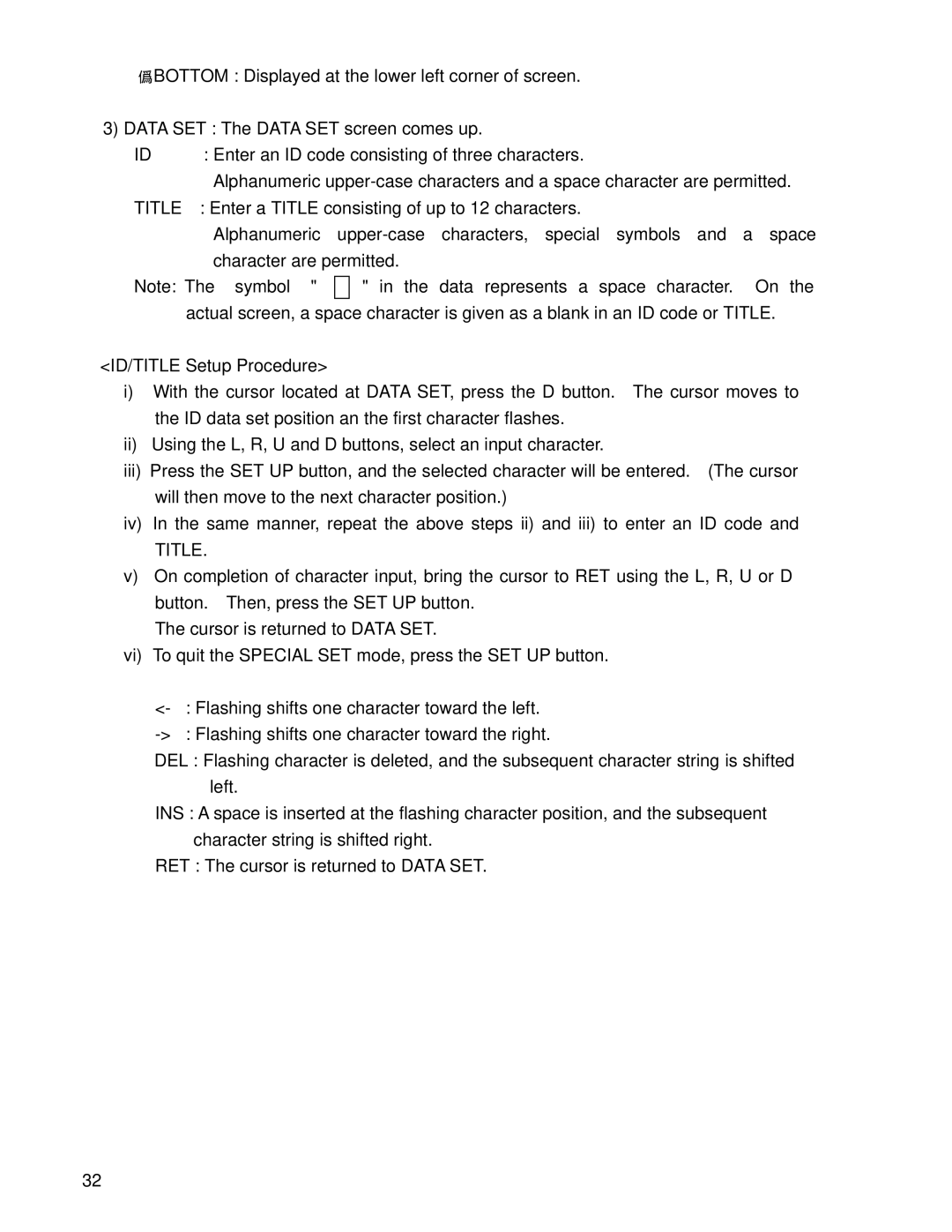 Hitachi HV-D30 operation manual Title 