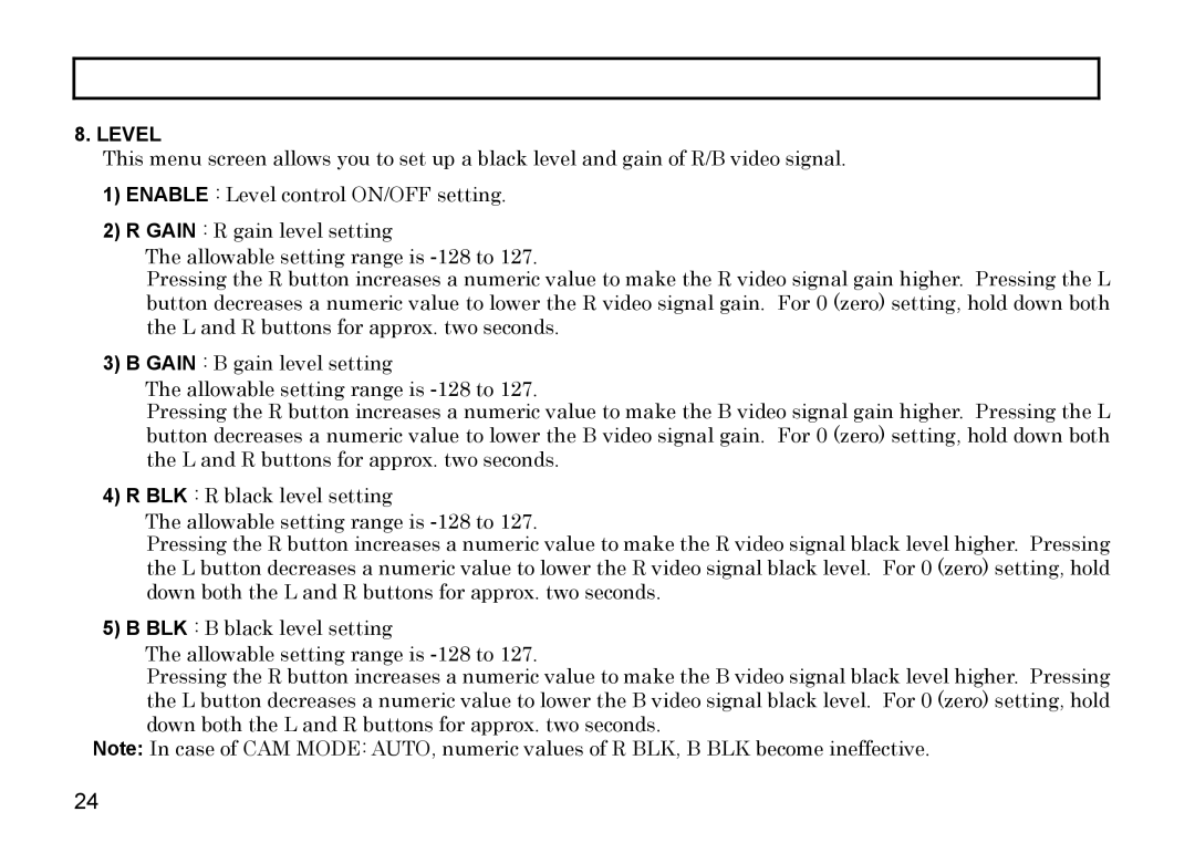 Hitachi HV-D37A, HV-D27A operation manual Level 