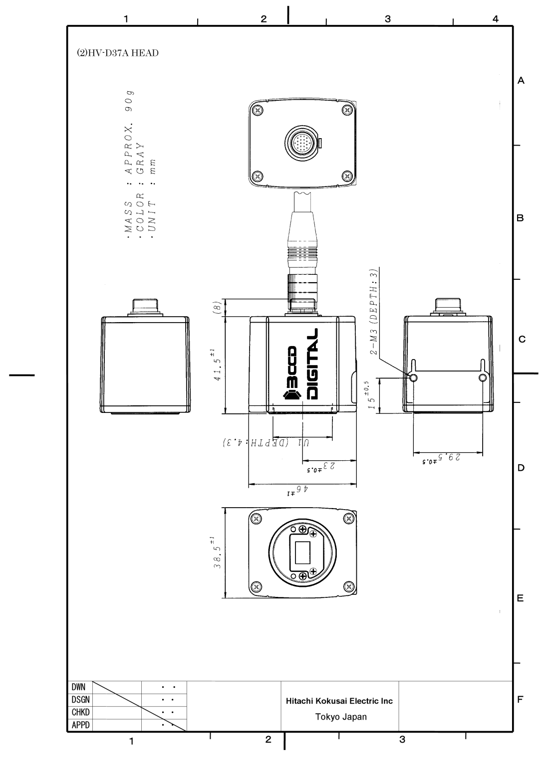 Hitachi HV-D27A specifications 2HV-D37A Head 