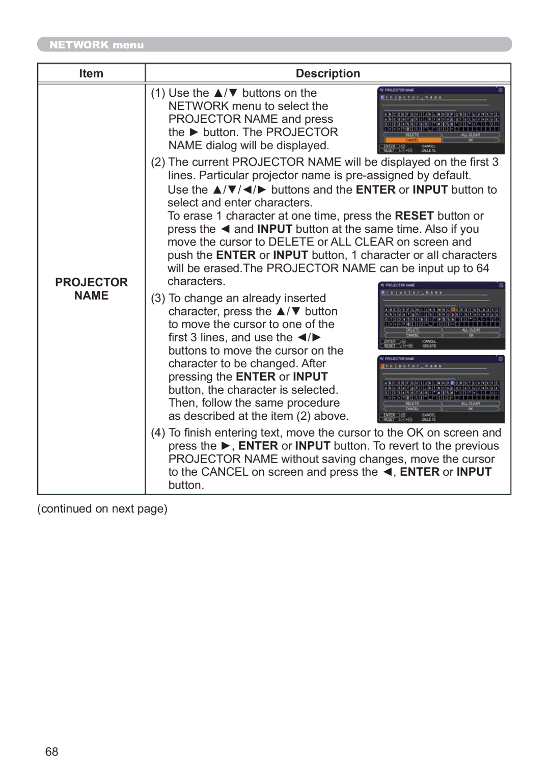 Hitachi IPJ-AW250NM user manual Projector Name 