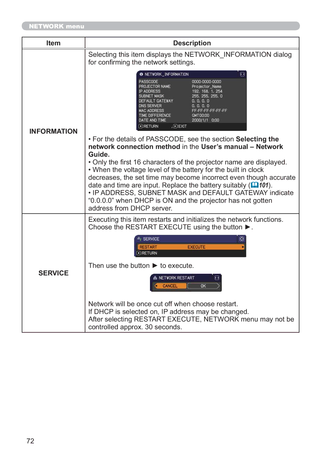 Hitachi IPJ-AW250NM user manual Information, Guide 