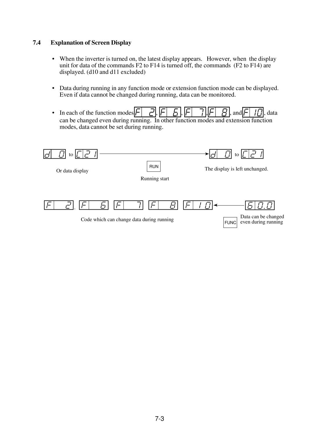 Hitachi J300U Series instruction manual Explanation of Screen Display 