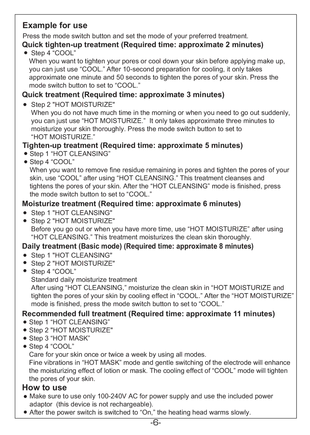 Hitachi KH-186B manual Example for use 