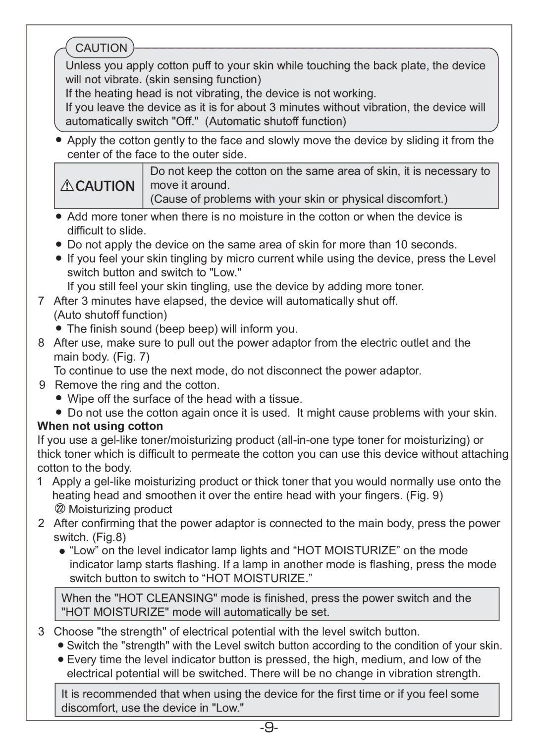 Hitachi KH-186B manual When not using cotton 