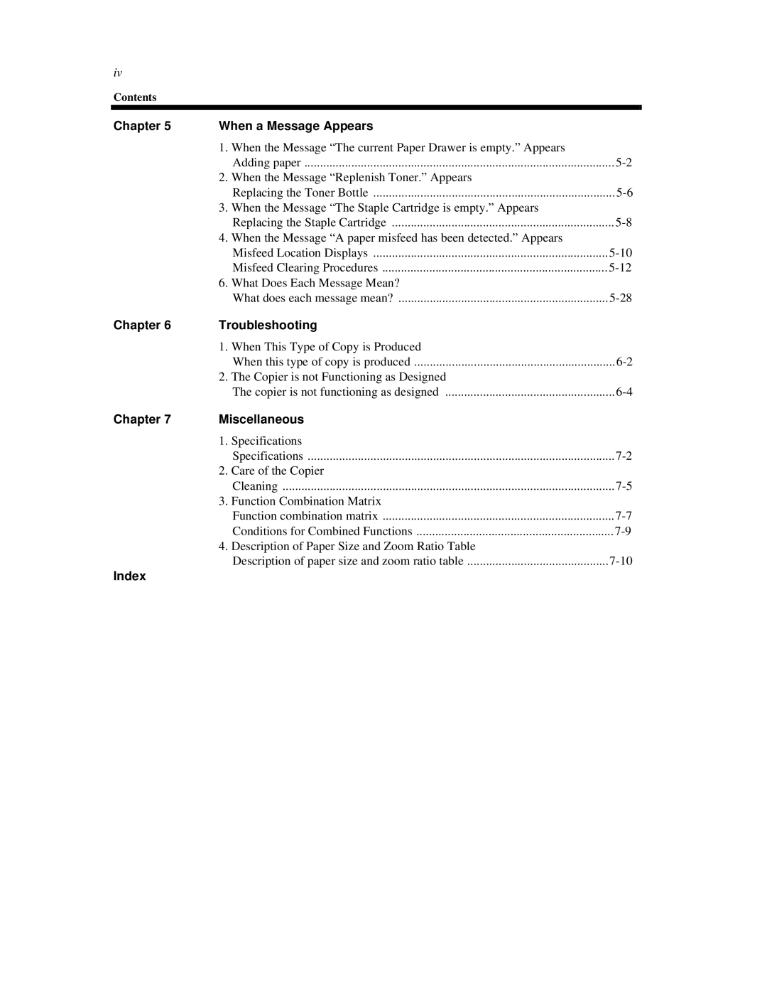 Hitachi Koki USA 52 manual Index 