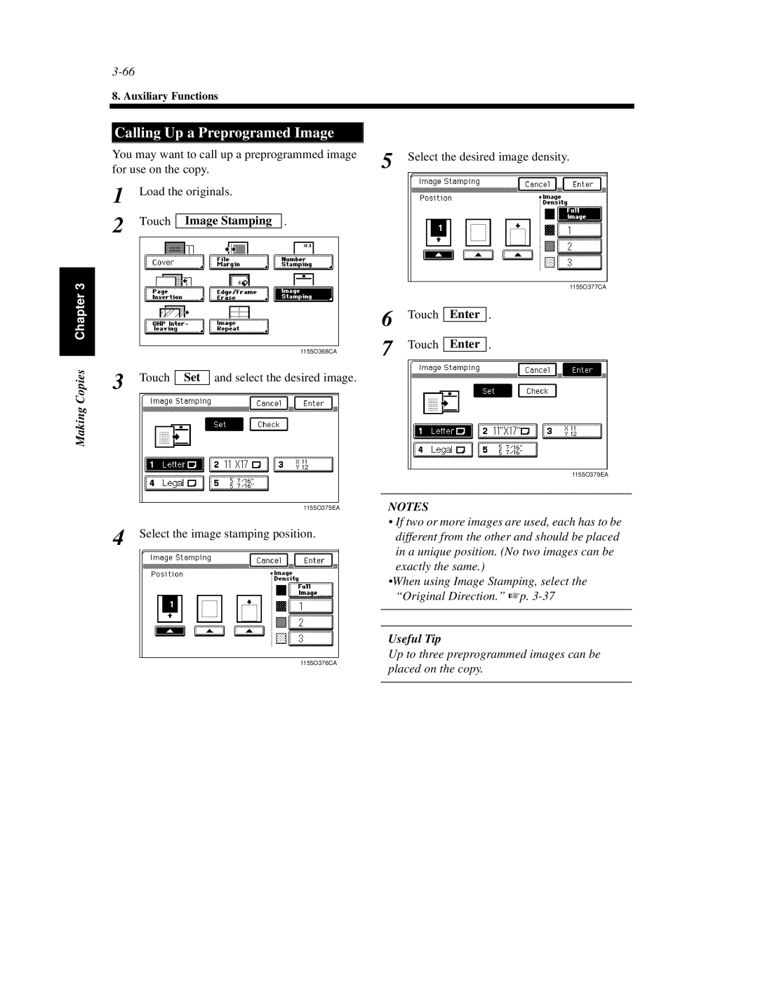 Hitachi Koki USA 52 manual Calling Up a Preprogramed Image, Image Stamping, Set 