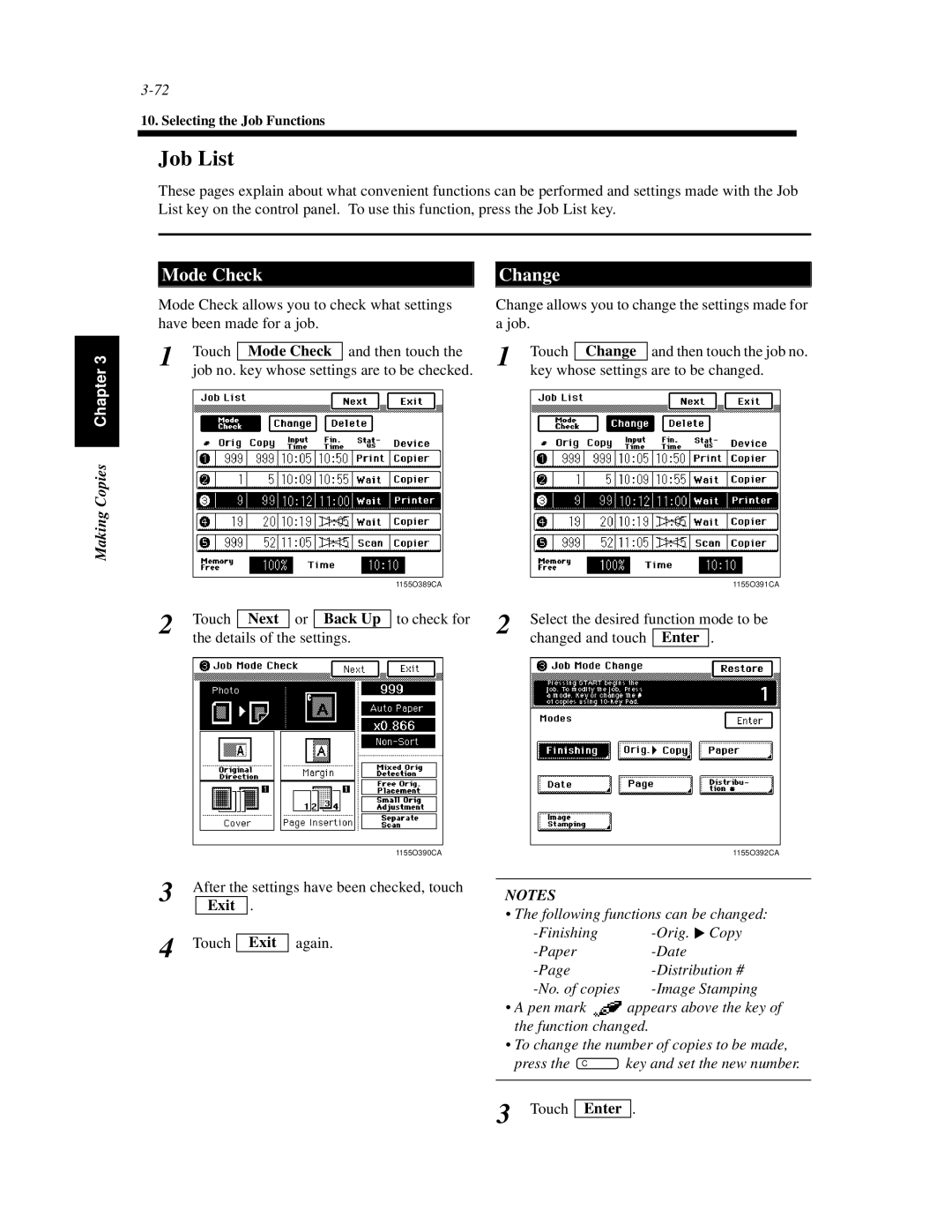 Hitachi Koki USA 52 manual Job List, Change, Enter 