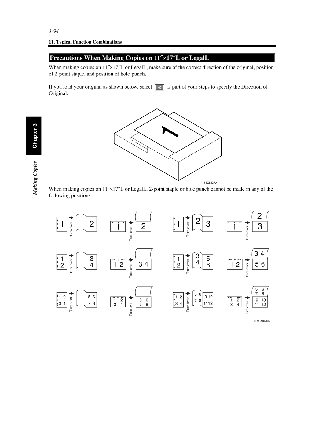 Hitachi Koki USA 52 manual Precautions When Making Copies on 11²´17²L or LegalL 