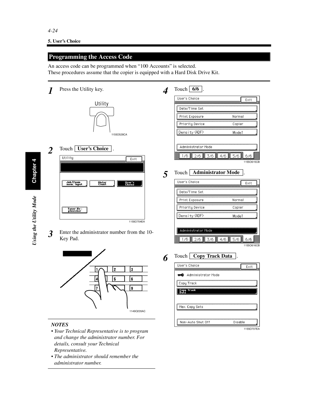 Hitachi Koki USA 52 manual Programming the Access Code, Administrator Mode 