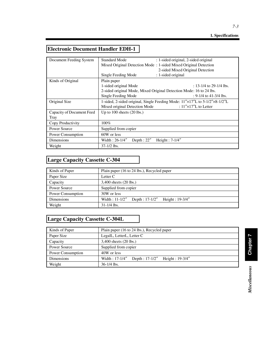 Hitachi Koki USA 52 manual Electronic Document Handler EDH-1 