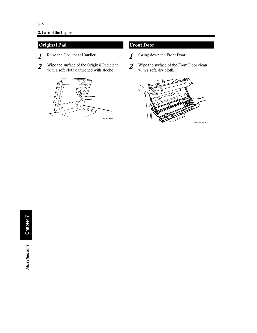 Hitachi Koki USA 52 manual Original Pad, Front Door 